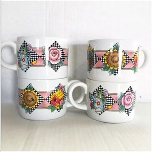 Sakura Mary Englebreit Garden Time Set of 4 Mugs